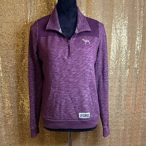 PINK Victoria's Secret Purple Quarter-Zip Sweater